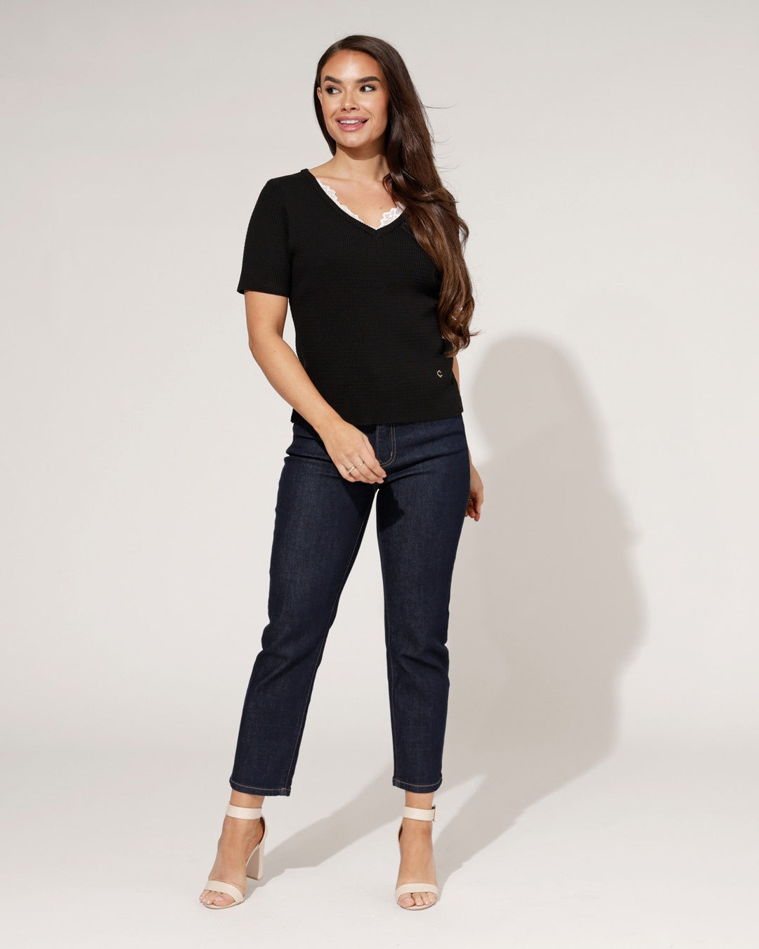 Queen Hearts | Mom jeans Rosie-13 Donkerblauw
