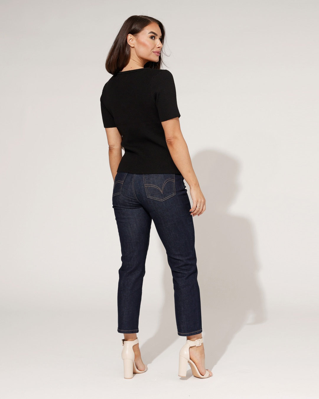 Queen Hearts | Mom jeans Rosie-13 Donkerblauw