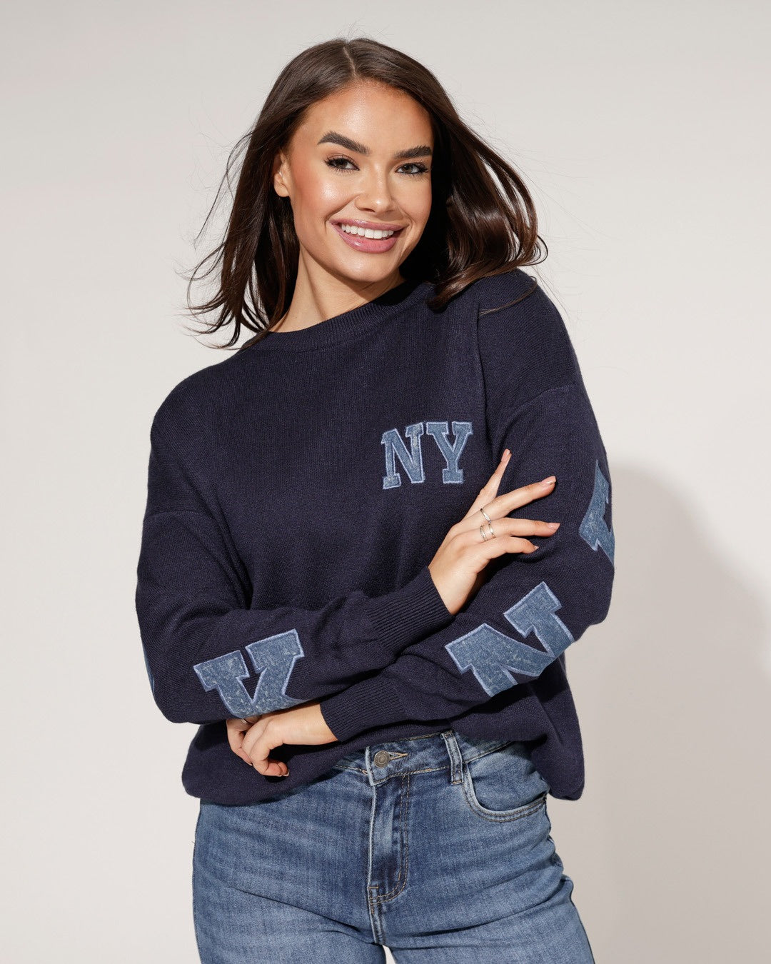 Trui New York jeans Donkerblauw