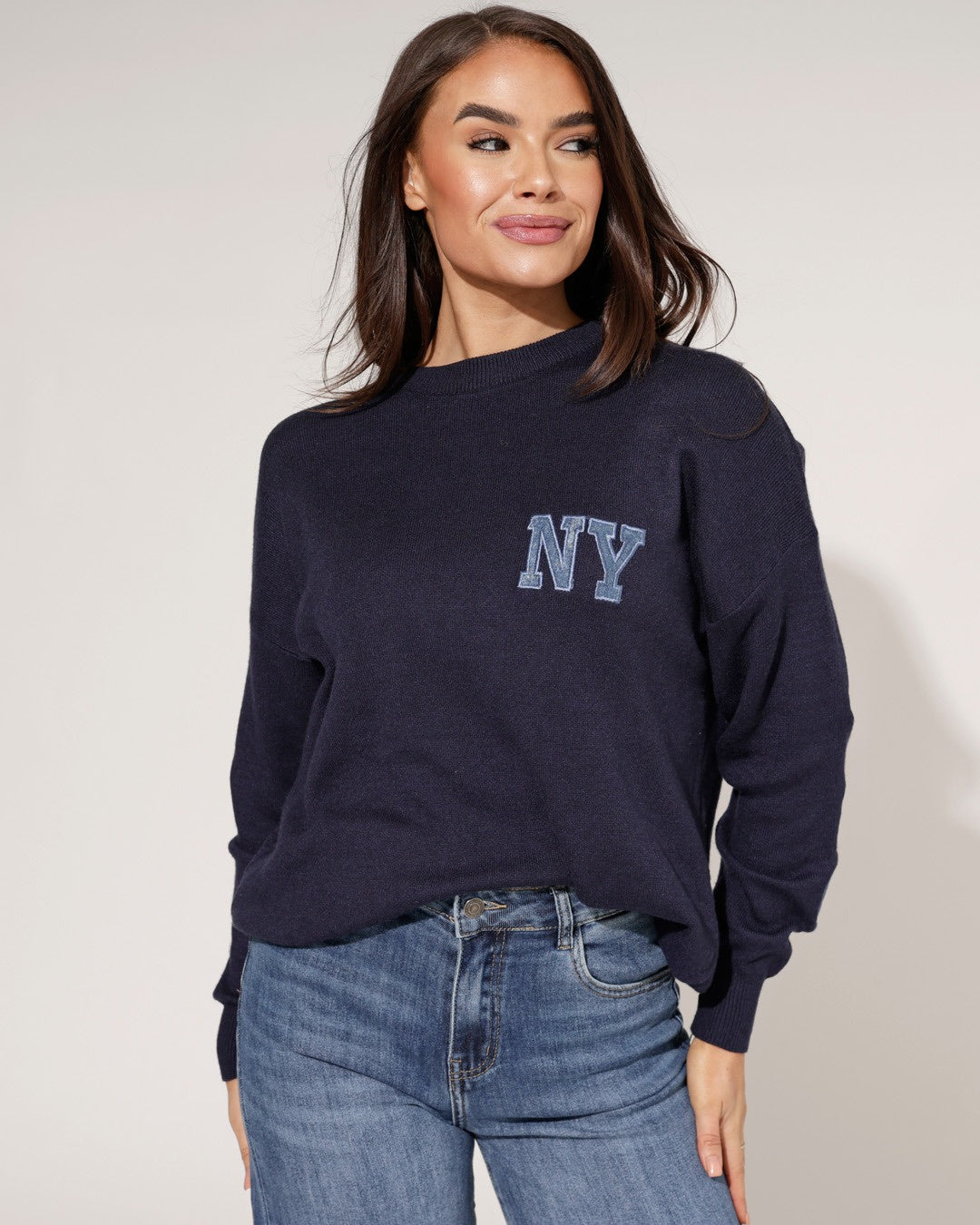 Trui New York jeans Donkerblauw