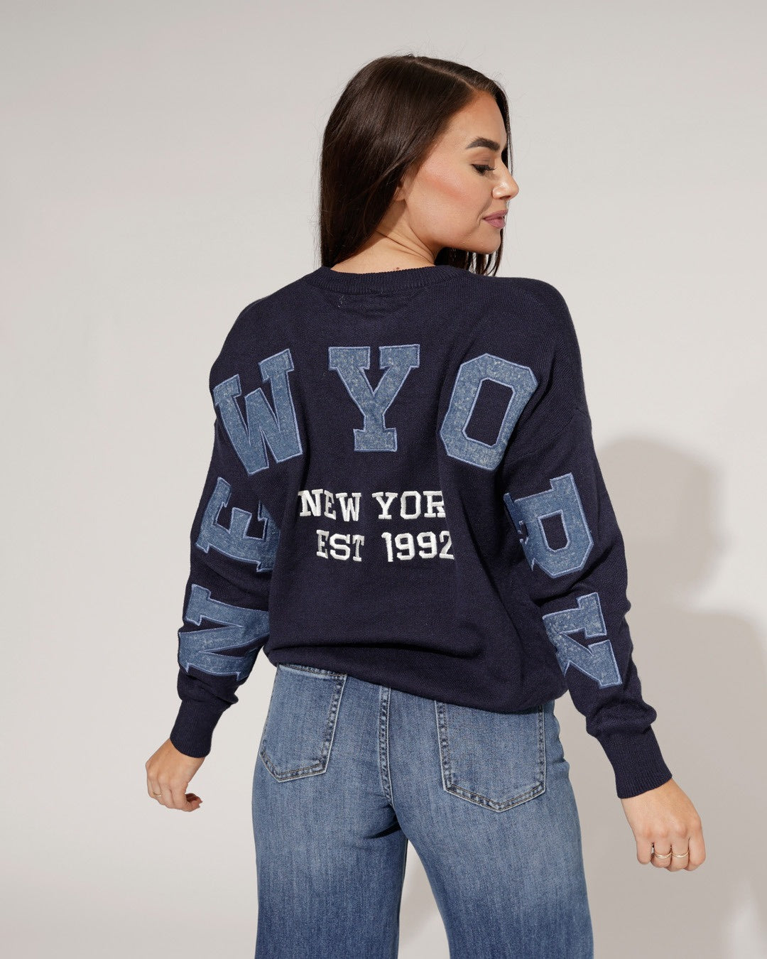 Trui New York jeans Donkerblauw