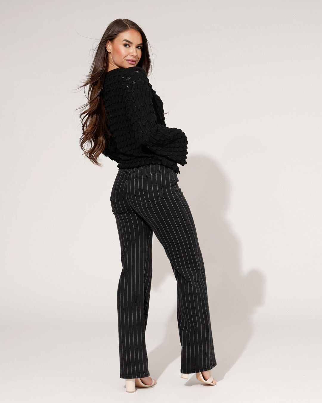 Hello Miss | Wide leg jeans Kiki-1 Zwart