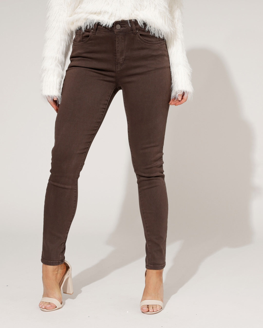 Ana & Lucy | Skinny jeans Melis-CM Donkerbruin