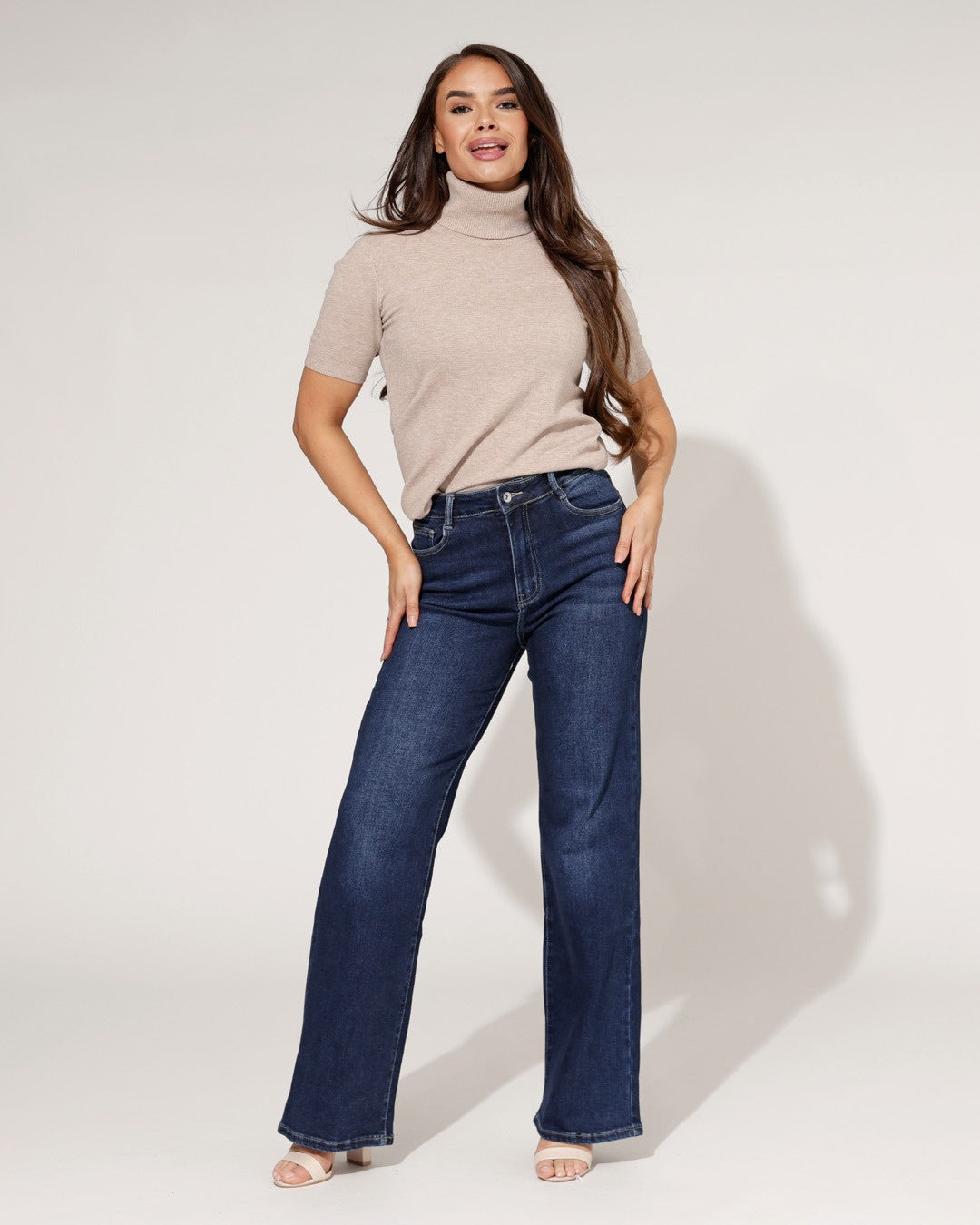Hello Miss | Wide leg jeans Tess-22 Donkerblauw