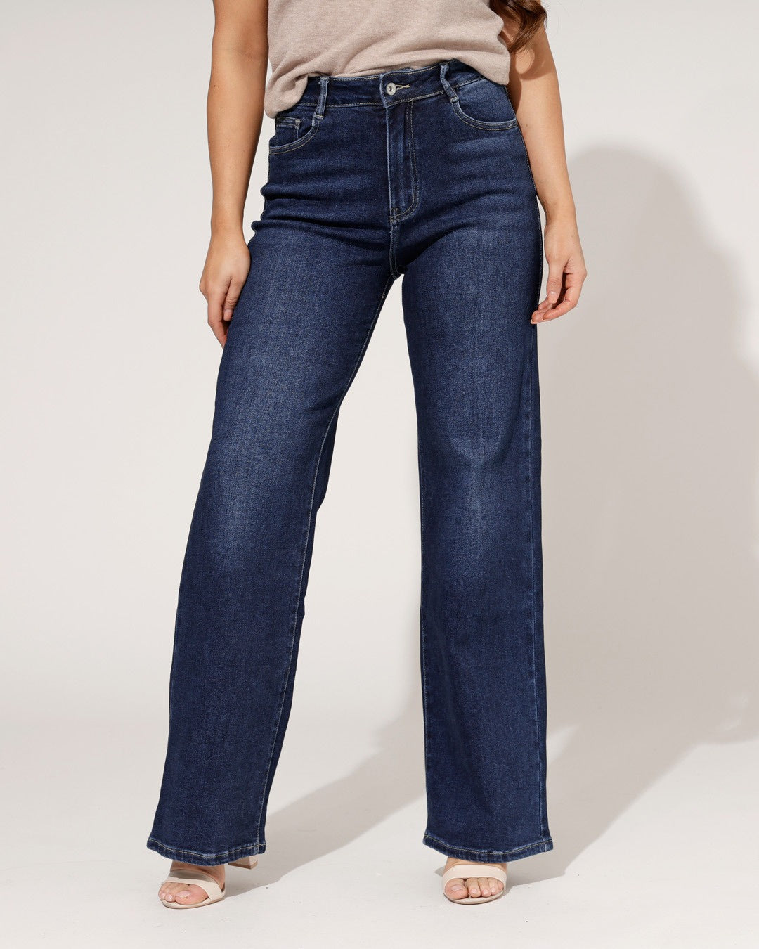 Hello Miss | Wide leg jeans Tess-22 Donkerblauw