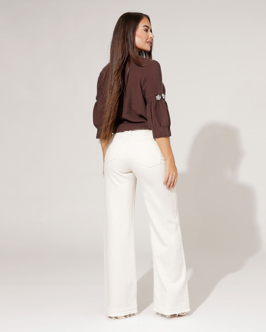 Queen Hearts | Wide leg jeans Vive Beige