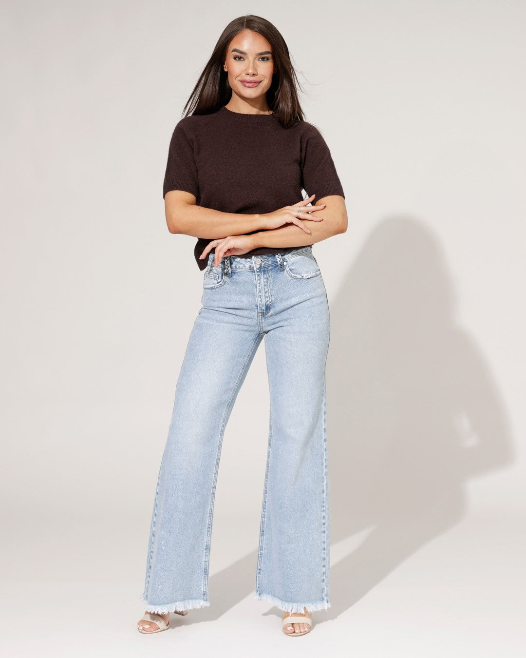 Queen Hearts | Wide leg jeans Nora Blauw
