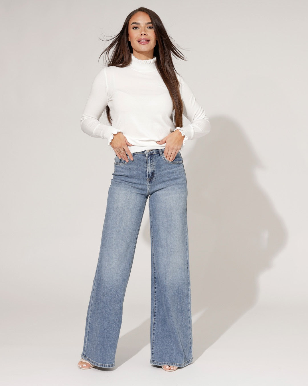 Hello Miss | Wide leg jeans Amber-1 Blauw