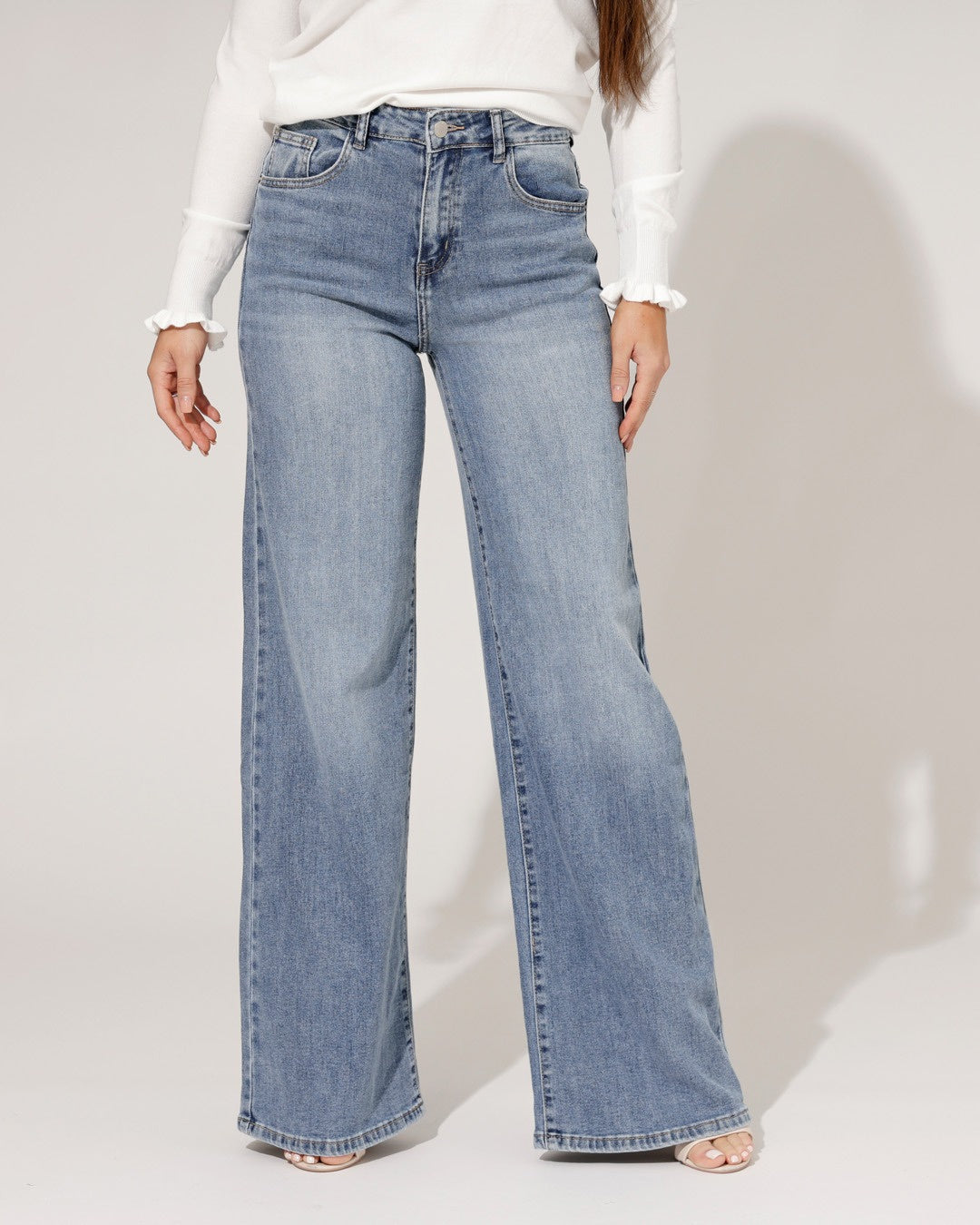 Hello Miss | Wide leg jeans Amber-1 Blauw