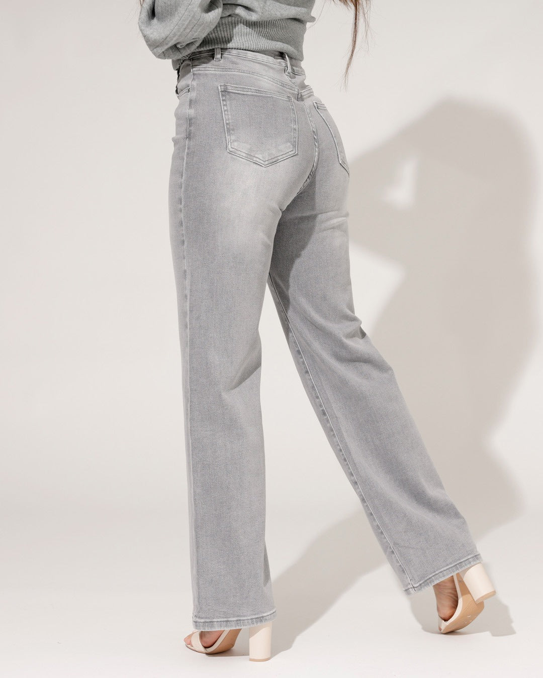 Hello Miss | Wide leg jeans Tess-21 Grijs