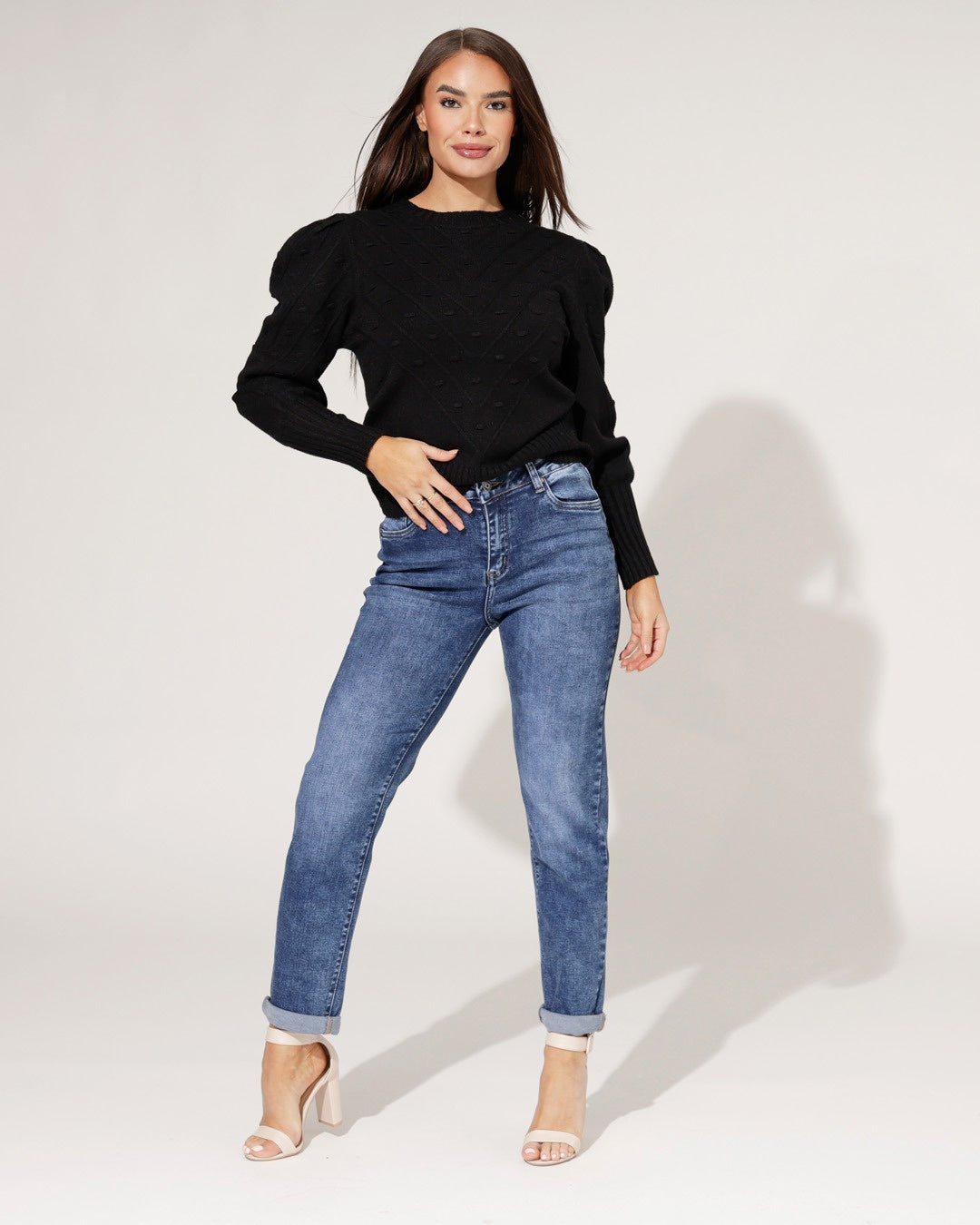 Hello Miss | Mom jeans Stella-2 Donkerblauw