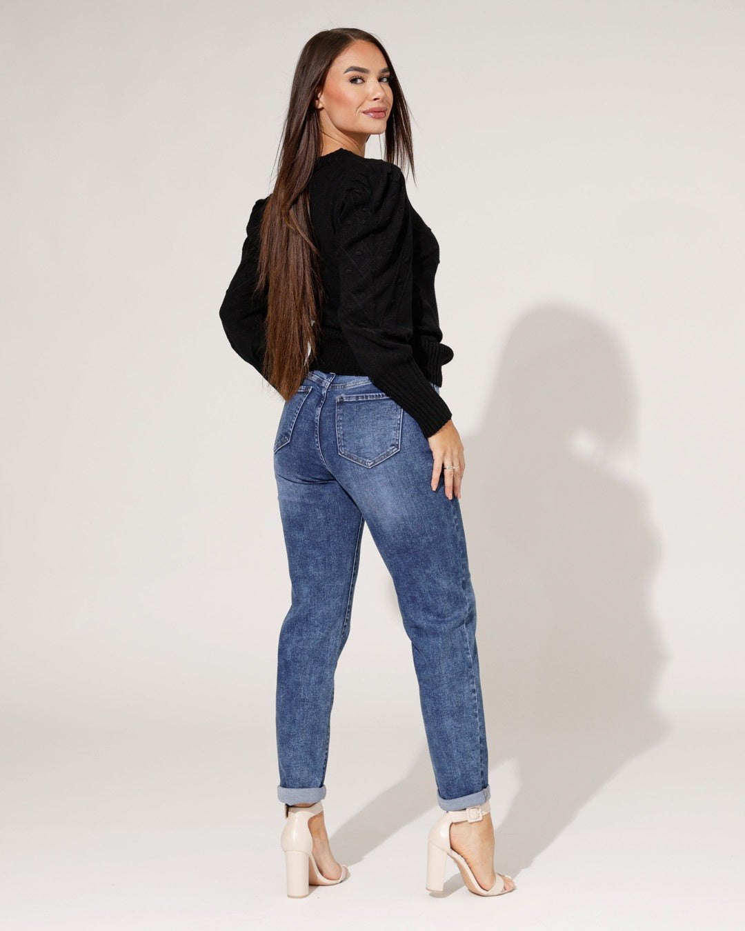 Hello Miss | Mom jeans Stella-2 Donkerblauw