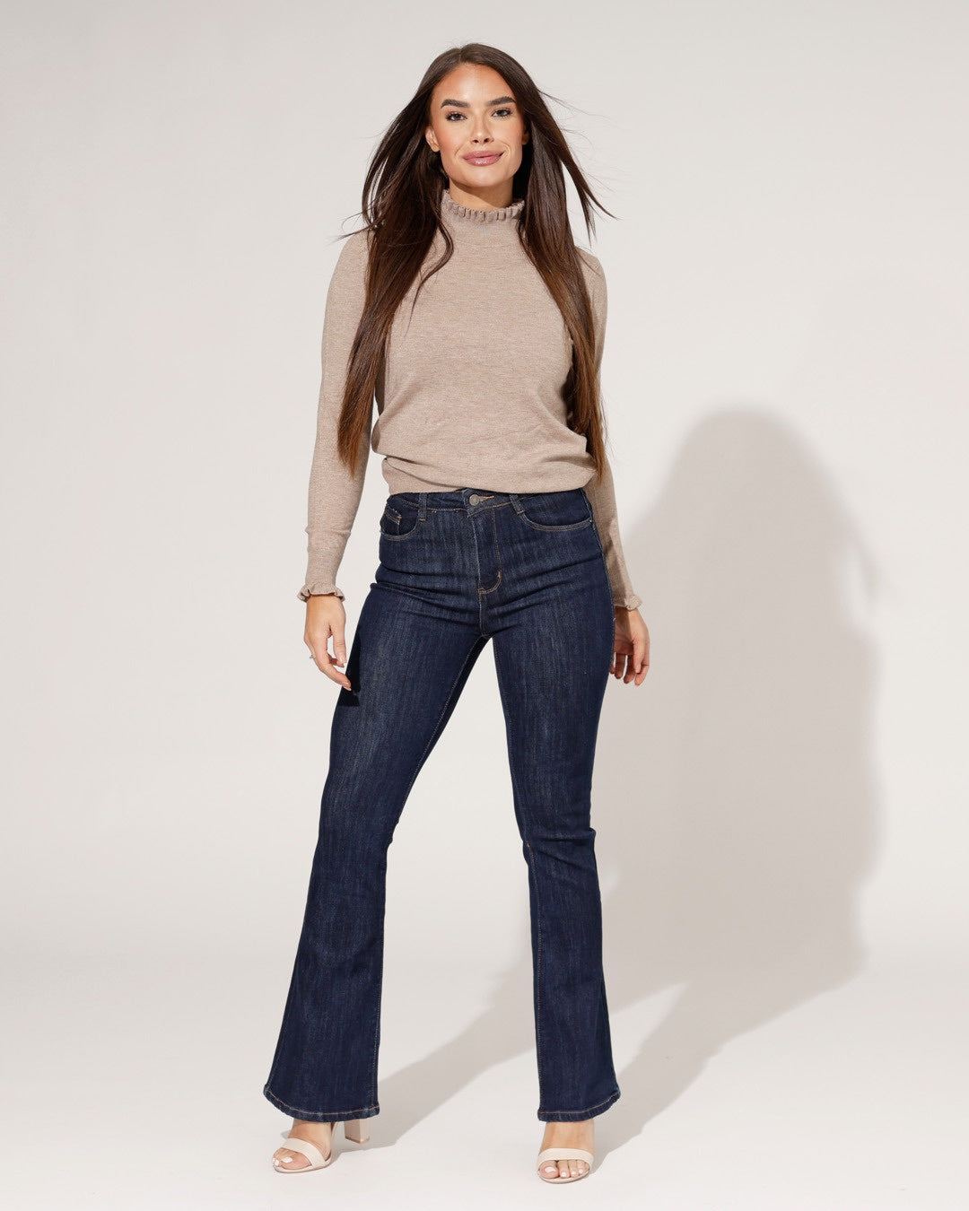 Folyrose | Flared jeans Donya Donkerblauw
