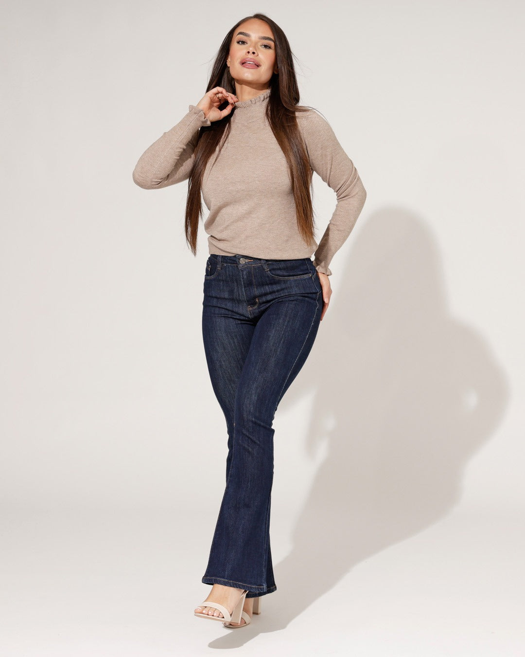 Folyrose | Flared jeans Donya Donkerblauw