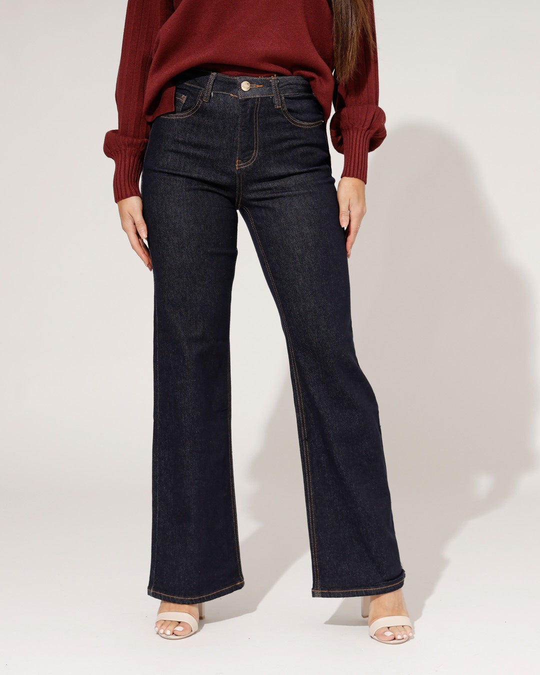 Jewelly | Wide leg jeans Jade Donkerblauw