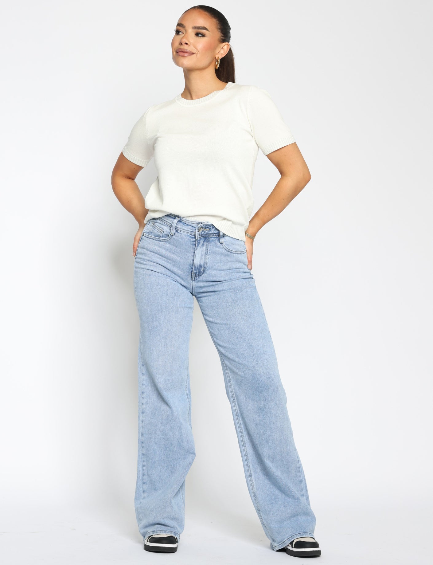Hello Miss | Wide leg jeans HM6640 Blauw