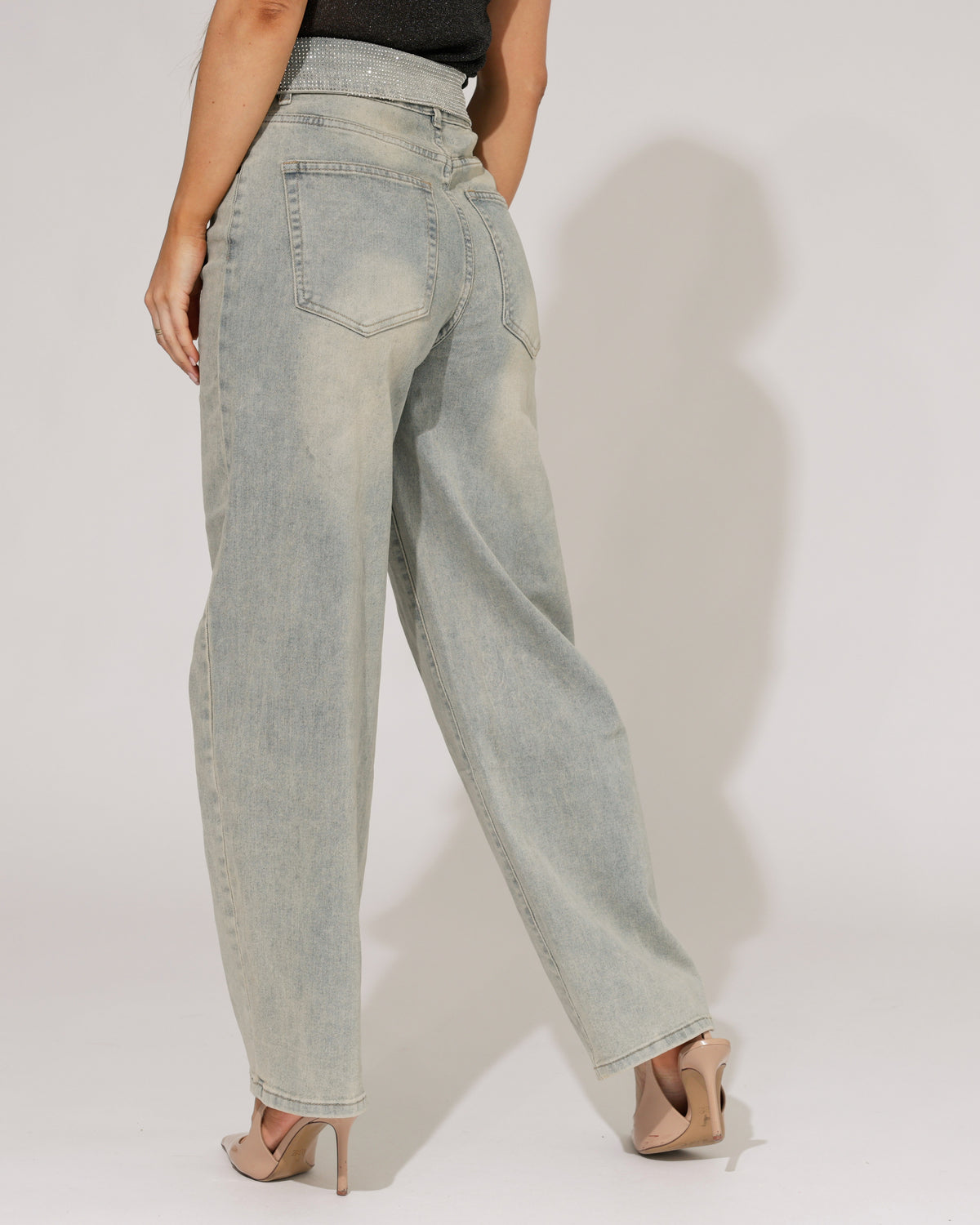 VS Miss Barrel jeans strass omslag Nola in blauw, extra aanzicht 4