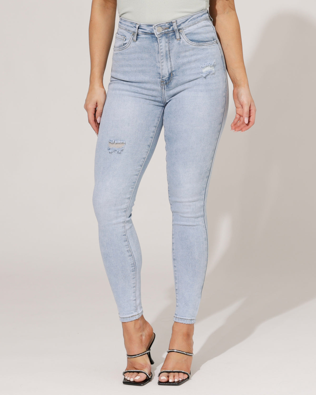 VS Miss Skinny jeans, high waist Lola in blauw, extra aanzicht 2