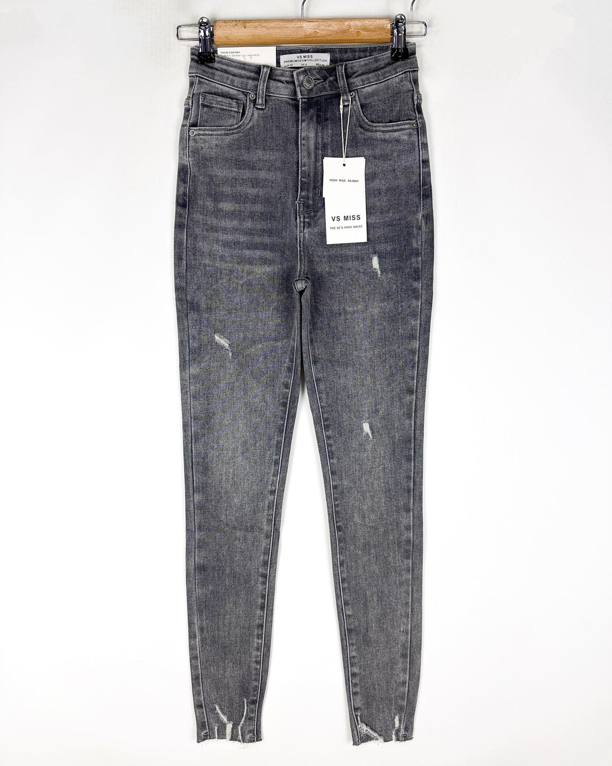 VS Miss Skinny jeans, Super high waist Evi in grijs, extra aanzicht 3
