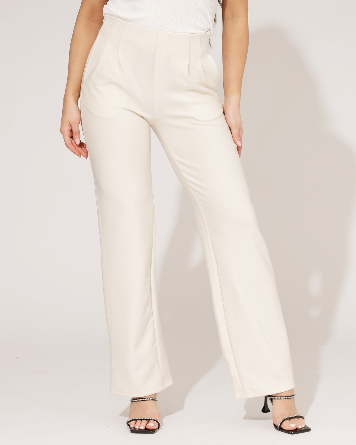 Wide leg broek Noor in roomwit