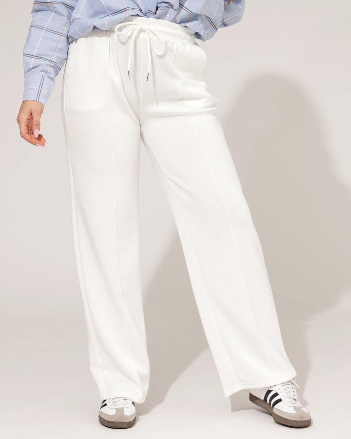 Wide leg broek Rozaly in roomwit