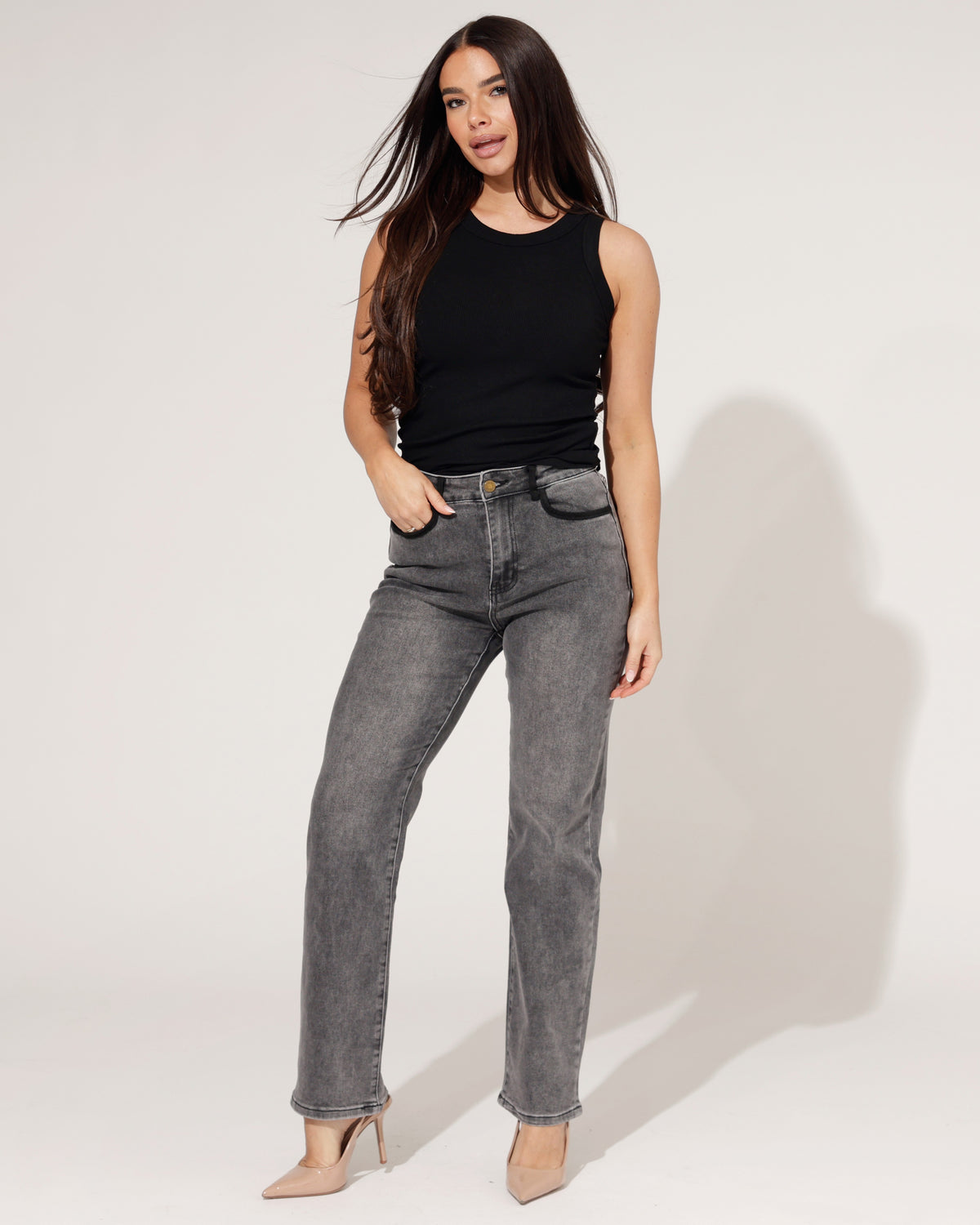 ZAC & ZOE Straight Jeans Liza-GR in grijs