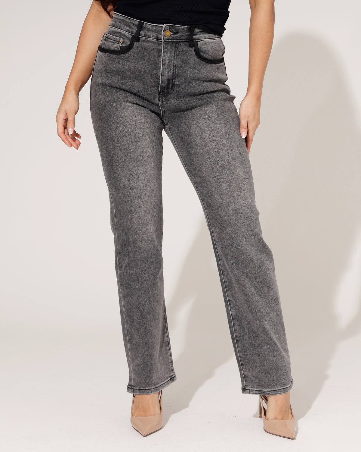 ZAC & ZOE Straight Jeans Liza-GR in grijs, extra aanzicht 3