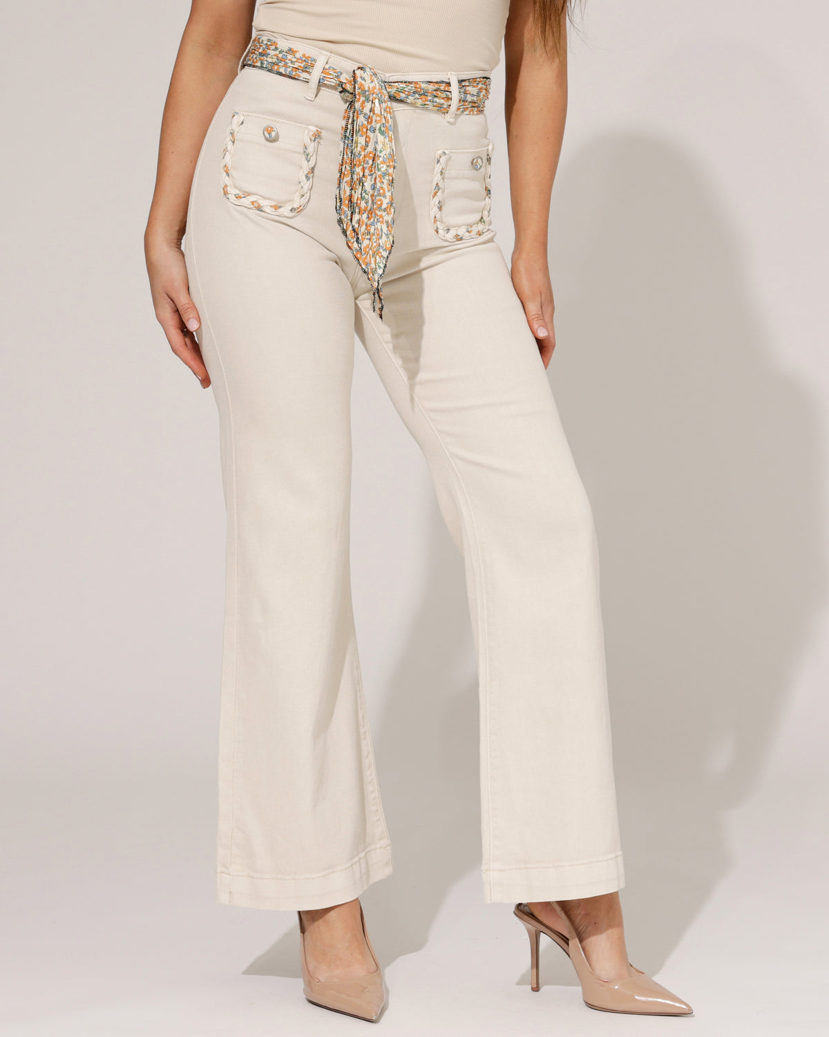 ZAC & ZOE Wide leg jeans Mindey-B in beige