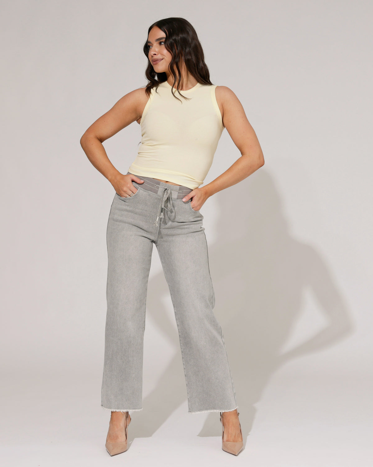 ZAC & ZOE Wide leg jog jeans Sadie-HG in grijs, extra aanzicht 2