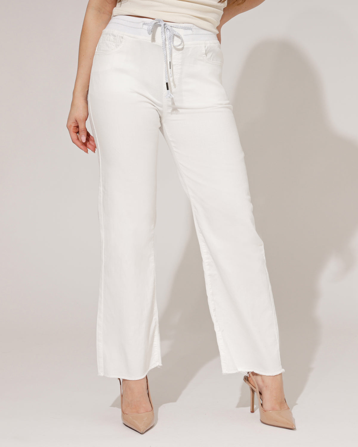 ZAC & ZOE Wide leg jog jeans Sadie-OW in roomwit