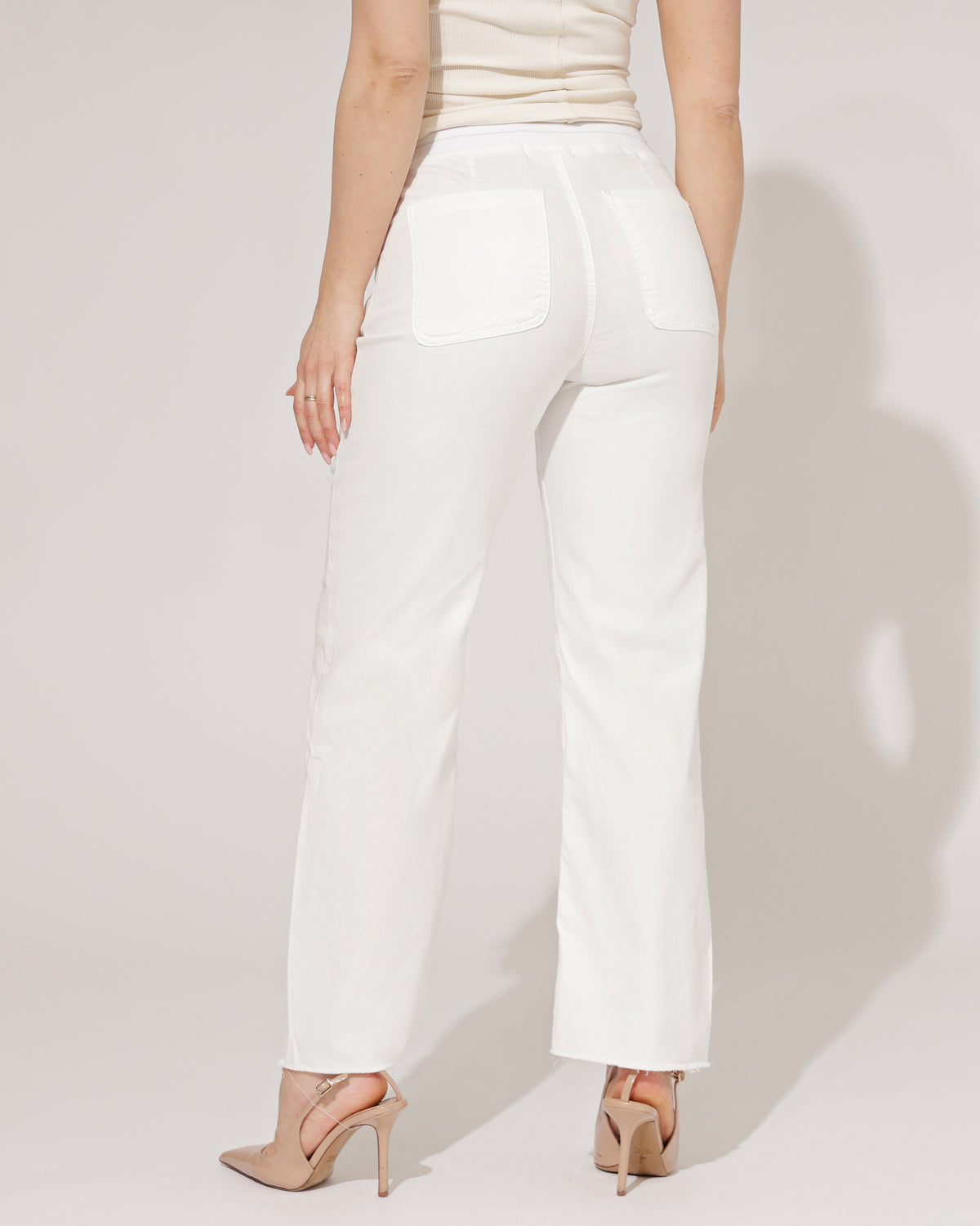 ZAC & ZOE Wide leg jog jeans Sadie-OW in roomwit, extra aanzicht 2